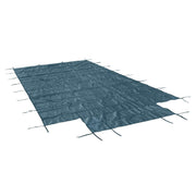DURAFORCE Green Mesh Pool Safety Cover For 16x32 ft Rectangle with 4x8ft Center End Step