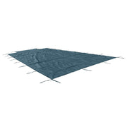 DURAFORCE Green Mesh Pool Safety Cover For 16x32 ft Rectangle with 4x8ft Center End Step