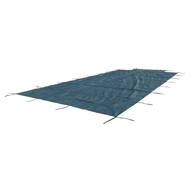 DURAFORCE Green Mesh Pool Safety Cover For 16x32 ft Rectangle with 4x8ft Center End Step