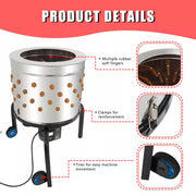 DURAFORCE 120V Chicken Plucker Machine Feather Plucker Stainless Steel Drum 280RPM Motor