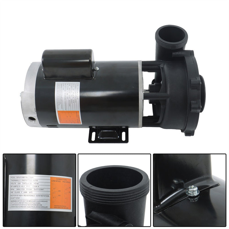 DURAFORCE 4 HP 230V 2-Speed Spa Pump 3721621-13 56Y Frame Hot Tubs Dual-Speed For Hot Tub