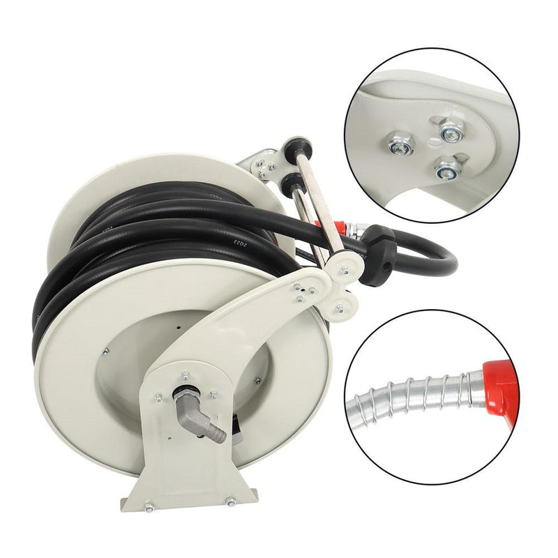 DURAFORCE 3/4" × 66' Fuel Hose Reel Retractable Diesel Hose Reel Auto Refueling Gun New