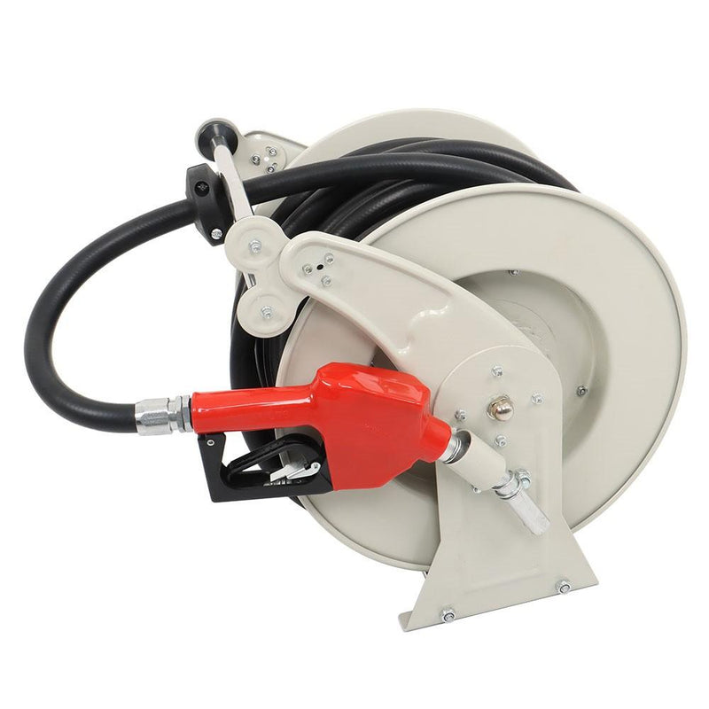 DURAFORCE Diesel Hose Reel Auto Refueling Gun Fuel Hose Reel Retractable 3/4" × 66'