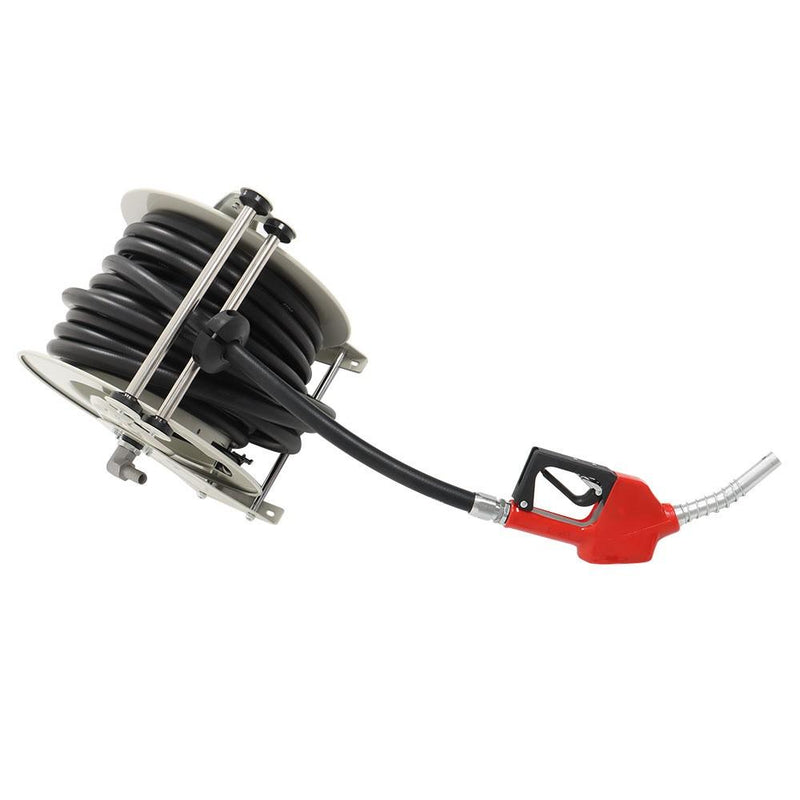 DURAFORCE Diesel Hose Reel Auto Refueling Gun Fuel Hose Reel Retractable 3/4" × 66'