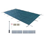 DURAFORCE Inground Pool Safety Cover For 16' × 30' Rectangle Safety Pool Covers Green Mesh