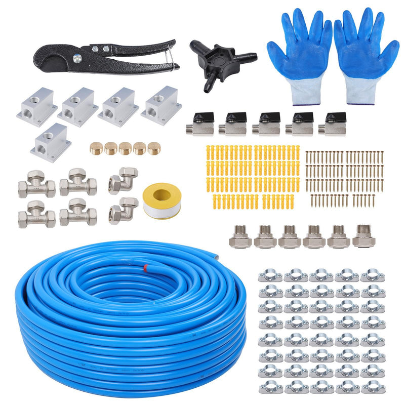 DURAFORCE 3/4" Shop Air Line Kit 300ft - Aluminum, Easy Install & Leak Resistant
