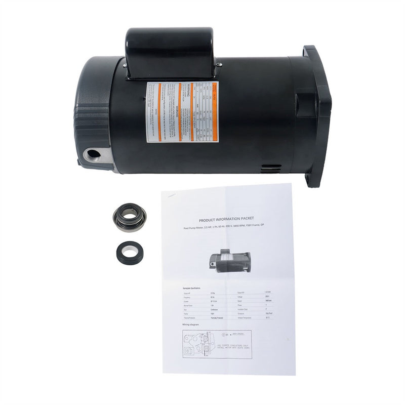 DURAFORCE B2840 B840 2.5HP Pool Pump Motor Y56Y Frame Square Flange Replacement Motor