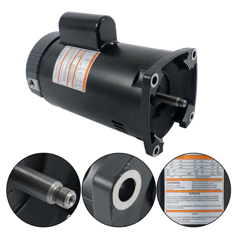 DURAFORCE B2840 B840 2.5HP Pool Pump Motor Y56Y Frame Square Flange Replacement Motor