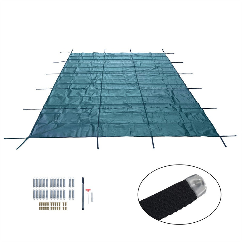 DURAFORCE Pool Safety Cover Fits For 16x32ft Rectangle Inground Pools Safety Pool Cover
