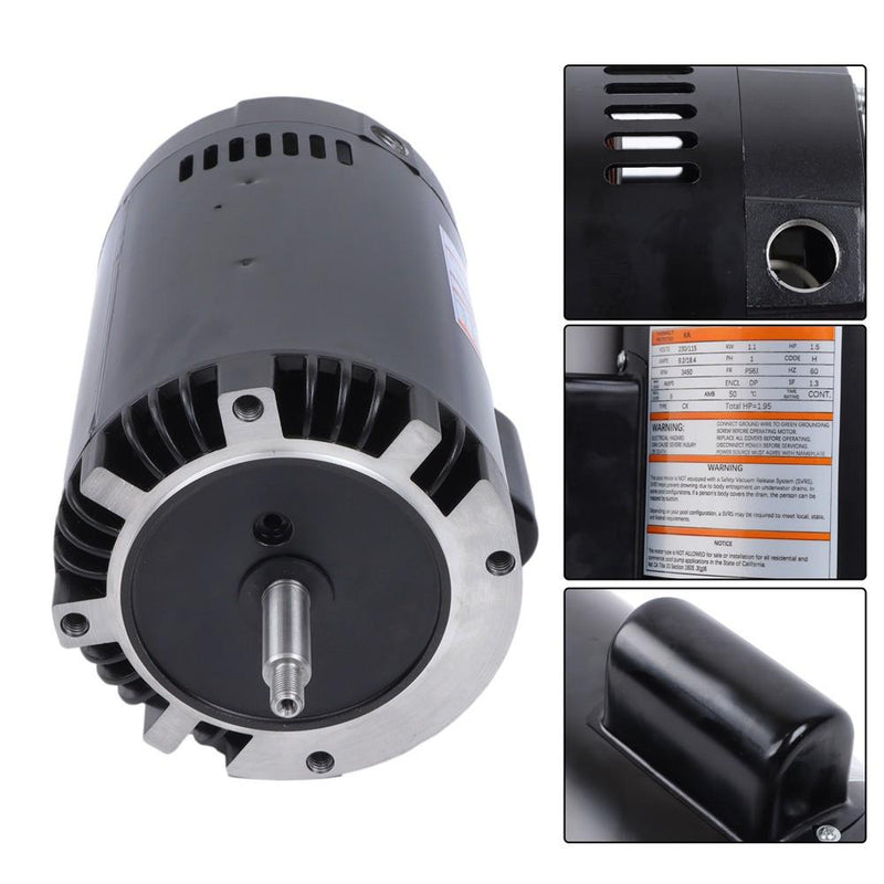 DURAFORCE B129 1.5 HP Swimming Pool Pump Motor – 230/115V, 56J Frame, Stainless Steel