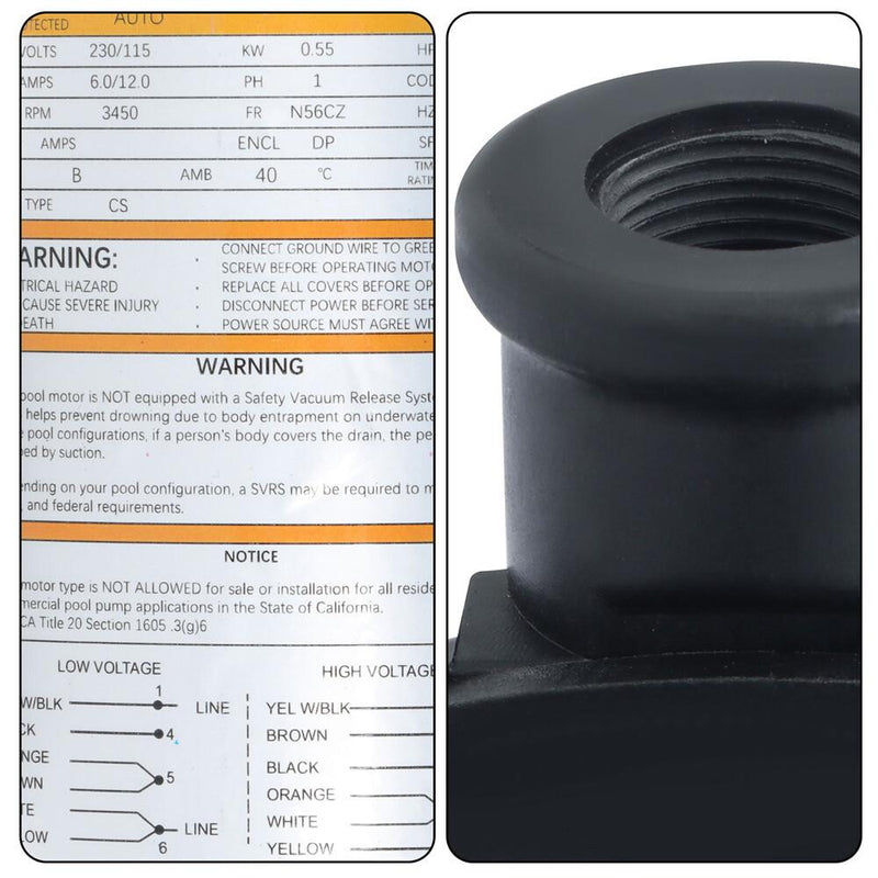 DURAFORCE 3/4 HP 115V/230V Booster Pump For Pressure Side Pool Cleaners PB460 PB4-60 Black