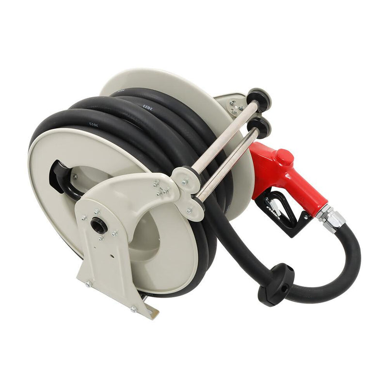 DURAFORCE 1" × 50FT Diesel Hose Reel Fuel Hose Reel with Fueling Nozzle Retractable Hose