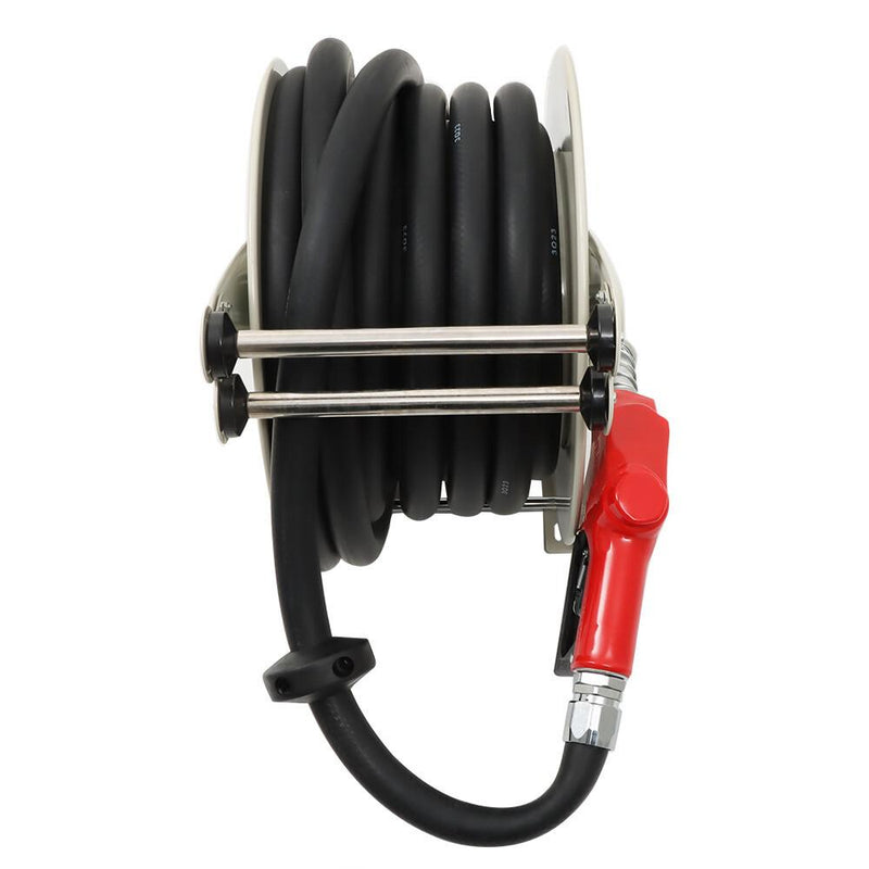 DURAFORCE 1" × 50FT Diesel Hose Reel Fuel Hose Reel with Fueling Nozzle Retractable Hose