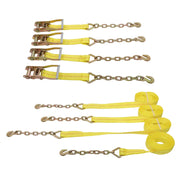 DURAFORCE 4-Pack 2 Inch x 30 Ft Chain Ratchet Straps 10000lbs with Chains & Grab Hooks