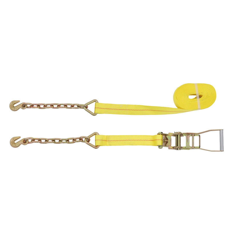 DURAFORCE 4-Pack 2 Inch x 30 Ft Chain Ratchet Straps 10000lbs with Chains & Grab Hooks