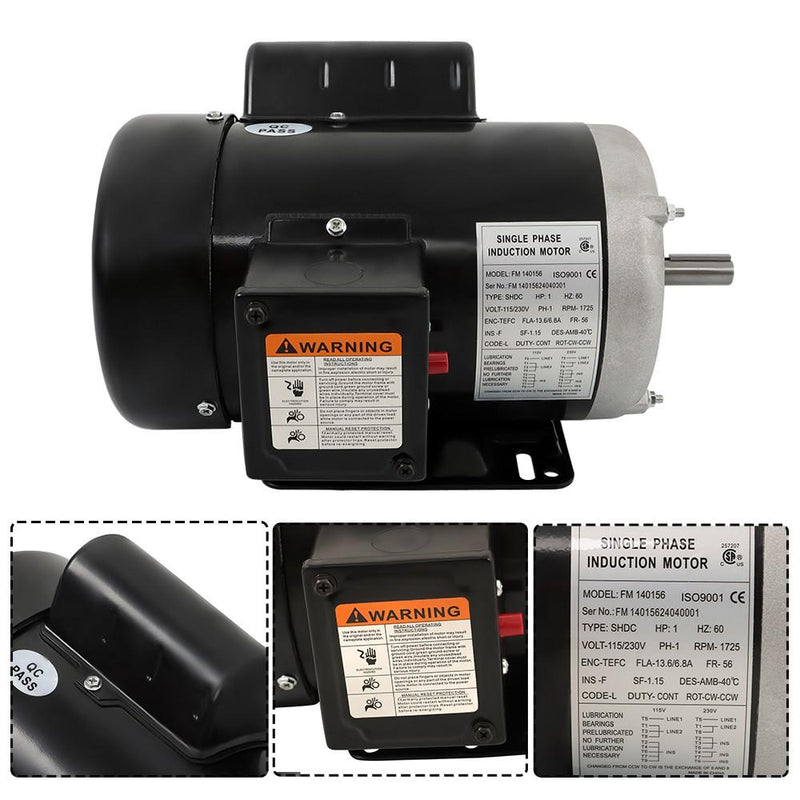 DURAFORCE 1 HP Single Phase 230/115 Volt 1800 RPM General Purpose Electric Motor