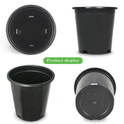 DURAFORCE 10 Pack 25 Gallon Large Premium Nursery Pot Root Garden Container Black Plastic
