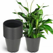 DURAFORCE 10 Pack 25 Gallon Large Premium Nursery Pot Root Garden Container Black Plastic