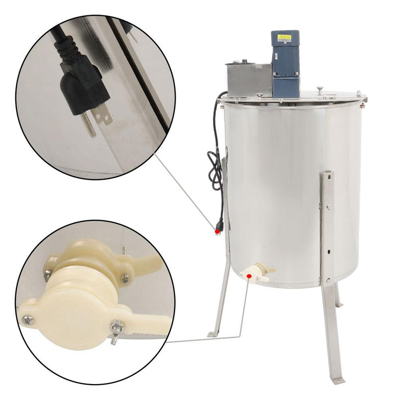 DURAFORCE Electric Honey Extractor Beekeeping Equipment 1300RPM 4/8 Frames Stainless Steel