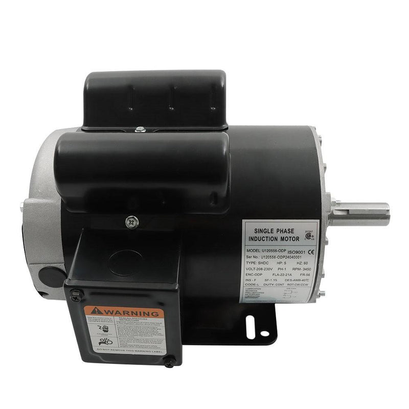 DURAFORCE 5 HP Compressor Duty Electric Motor Single Phase 3450 RPM 5/8" Shaft 208V-230V