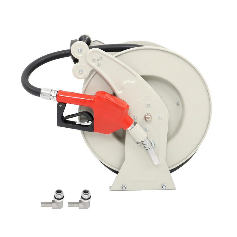 DURAFORCE 3/4" × 50' Diesel Hose Reel Retractable Fuel Hose Reel Auto Refueling Nozzle Gun