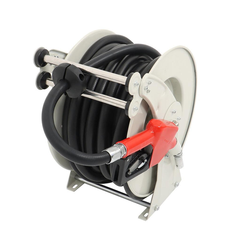 DURAFORCE 3/4" × 50' Diesel Hose Reel Retractable Fuel Hose Reel Auto Refueling Nozzle Gun