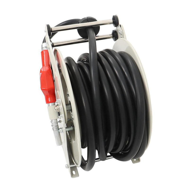 DURAFORCE 3/4" × 50' Diesel Hose Reel Retractable Fuel Hose Reel Auto Refueling Nozzle Gun