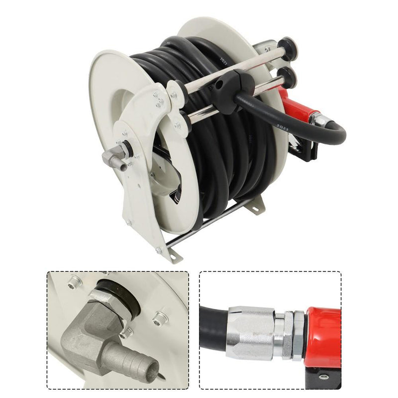DURAFORCE Fuel Hose Reel Retractable Diesel Hose Reel 3/4" x 50' Auto Fueling Nozzle