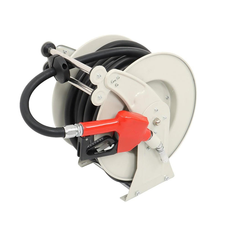 DURAFORCE Fuel Hose Reel Retractable Diesel Hose Reel 3/4" x 50' Auto Fueling Nozzle
