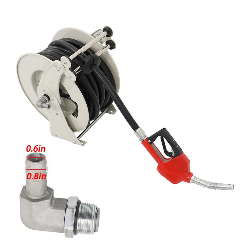 DURAFORCE Fuel Hose Reel Retractable Diesel Hose Reel 3/4" x 50' Auto Fueling Nozzle