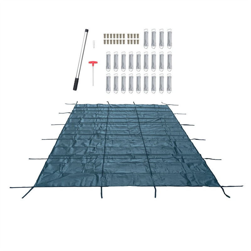 DURAFORCE Inground Pool Safety Cover Winter Pool Cover 16'x30' W/ Anchor Tools For 14'x28'