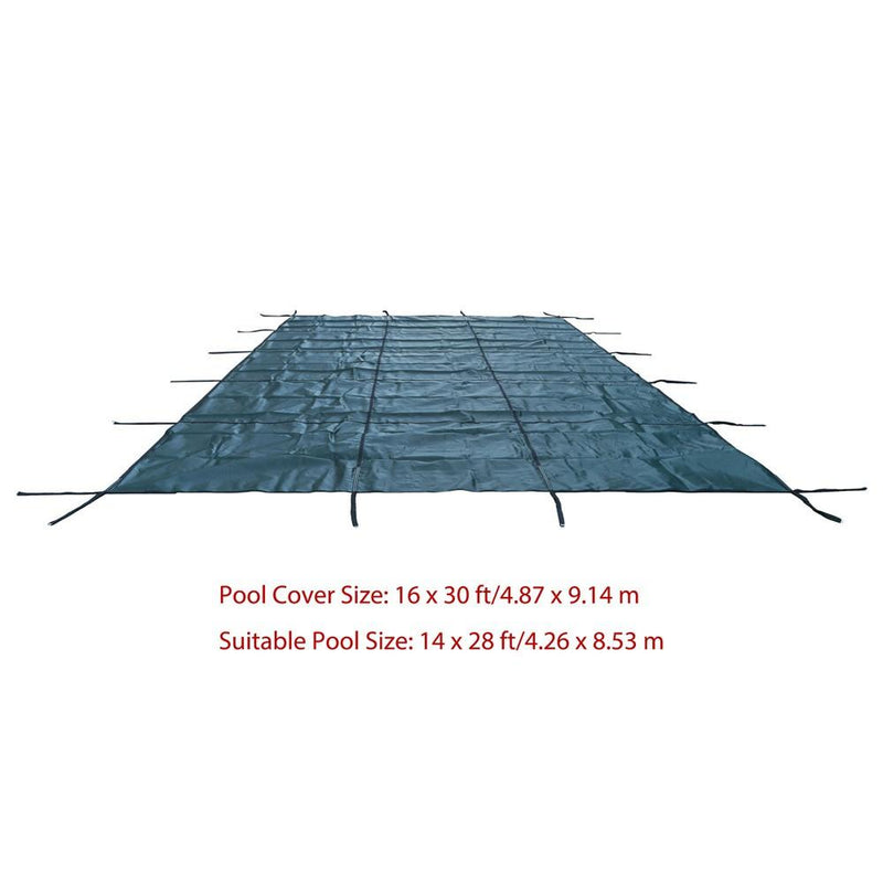 DURAFORCE Inground Pool Safety Cover Winter Pool Cover 16'x30' W/ Anchor Tools For 14'x28'