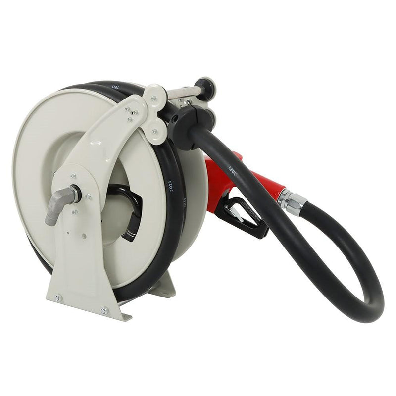 DURAFORCE 33' × 1" Fuel Hose Reel With Auto Refueling Gun Retractable Diesel Hose Reel