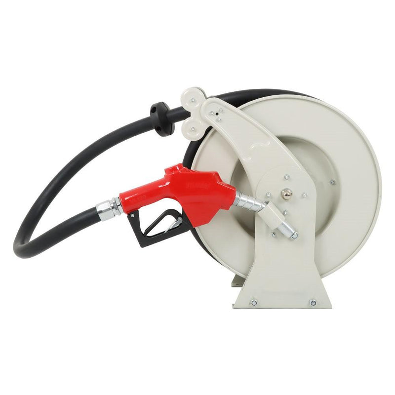 DURAFORCE 33' × 1" Fuel Hose Reel With Auto Refueling Gun Retractable Diesel Hose Reel