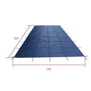 DURAFORCE Inground Pool Safety Cover For 14' x 28' Blue Mesh For Backyard Yard W/ Anchor