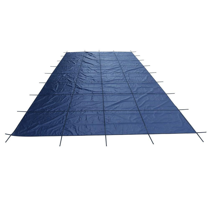 DURAFORCE Inground Pool Safety Cover For 14' x 28' Blue Mesh For Backyard Yard W/ Anchor