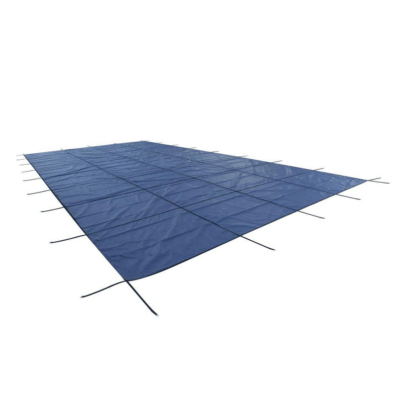 DURAFORCE Inground Pool Safety Cover For 14' x 28' Blue Mesh For Backyard Yard W/ Anchor