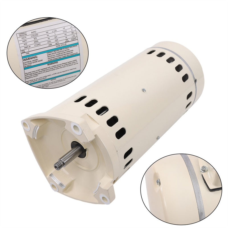 DURAFORCE 355012S 1.5 HP Single Speed Pool Pump Motor 56Y Square Frame Flange 3450 RPM