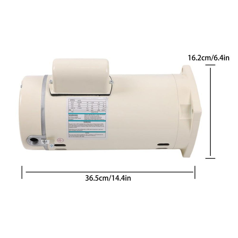 DURAFORCE 355012S 1.5 HP Single Speed Pool Pump Motor 56Y Square Frame Flange 3450 RPM