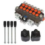 DURAFORCE 6 Spool 21 GPM 3625 PSI Hydraulic Directional Control Valve SAE With 2 Joysticks
