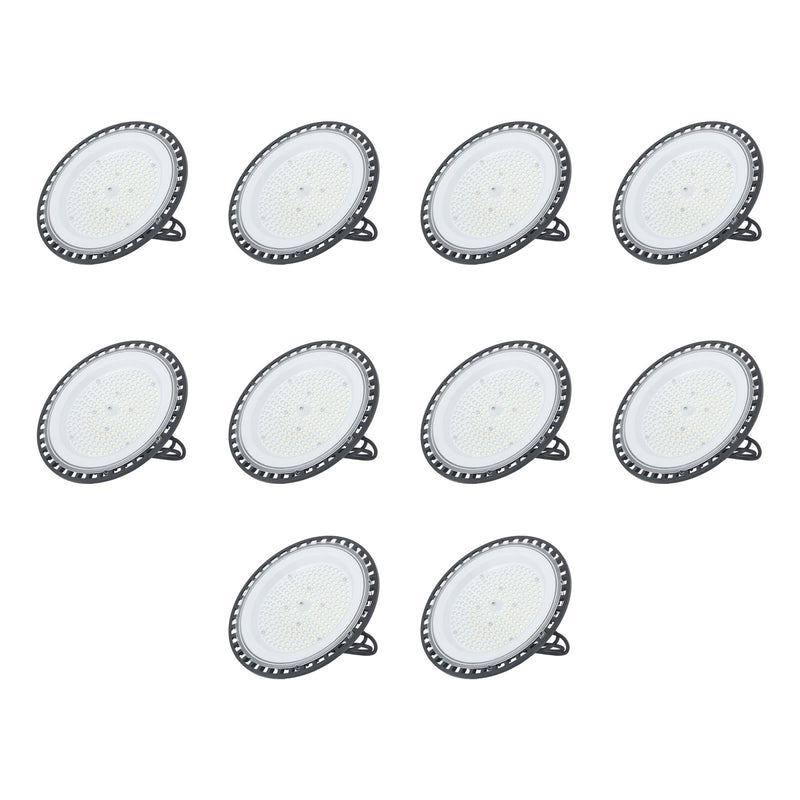 DURAFORCE 10 Pcs Commercial 150W UFO LED High Bay Light Warehouse Factory Lighting Fixture