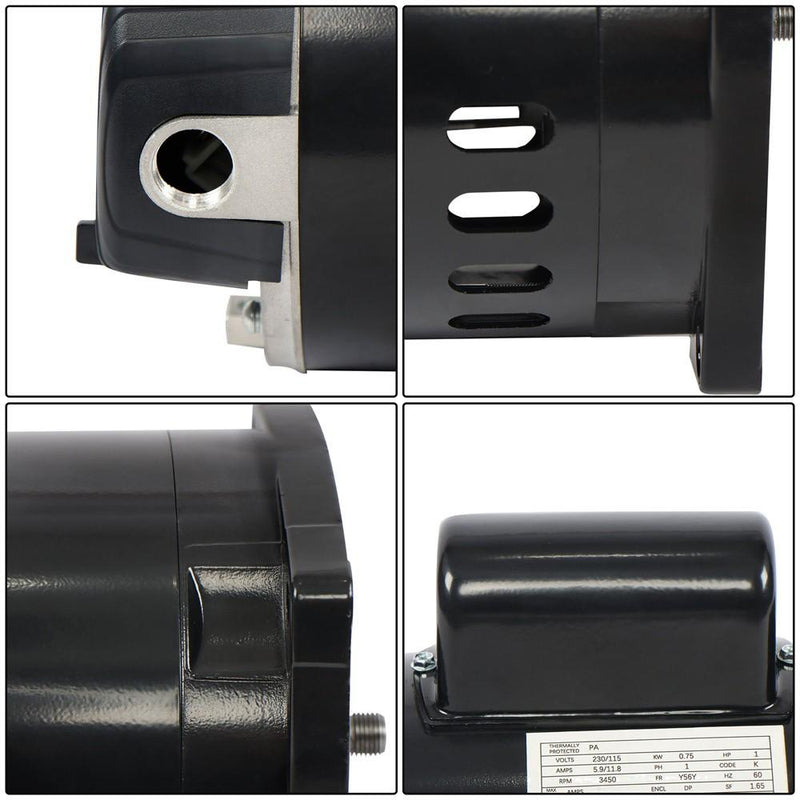 DURAFORCE 1HP 115/230V Y56Y Frame Square Flange B2848 B848 Single Speed Pump Motor Square