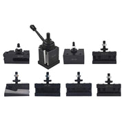 DURAFORCE 7 Pack BXA 250-222 Wedge Type Tool Post Set For Lathe 10 - 15" With Tool Holders
