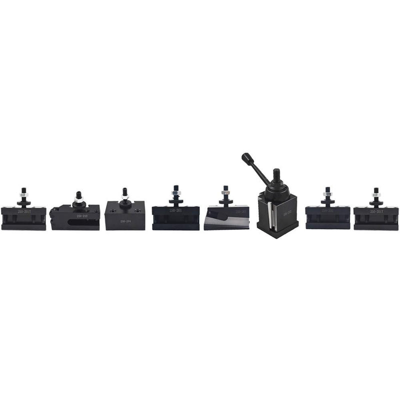 DURAFORCE 7 Pack BXA 250-222 Wedge Type Tool Post Set For Lathe 10 - 15" With Tool Holders