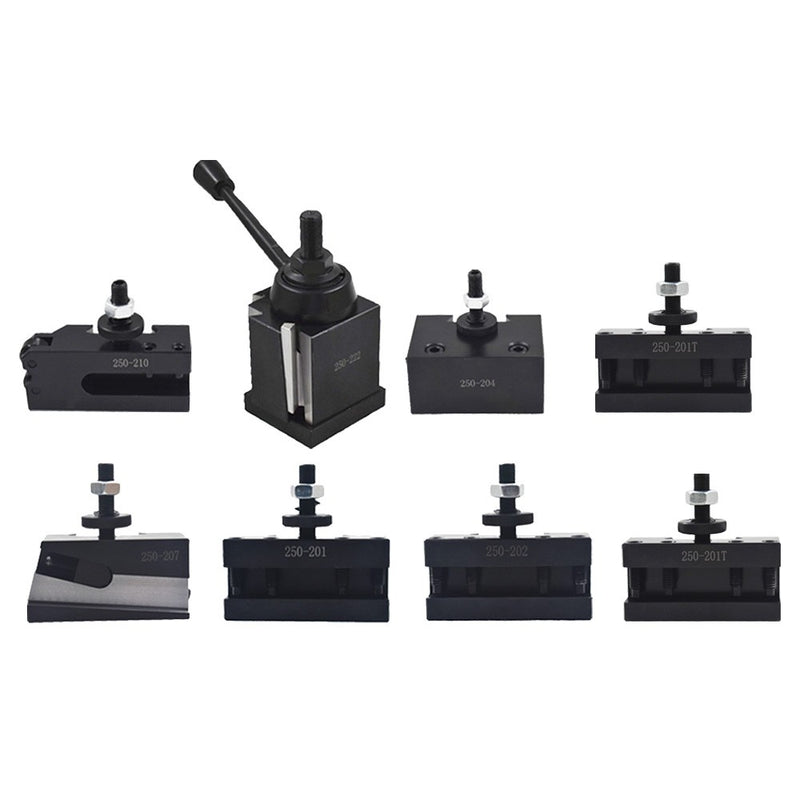 DURAFORCE BXA 250-222 Wedge Type Tool Post For Lathe 10 - 15" With 7PC Tool Holders