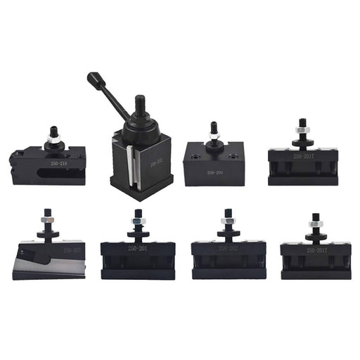 DURAFORCE BXA 250-222 Wedge Type Tool Post For Lathe 10 - 15" With 7PC Tool Holders