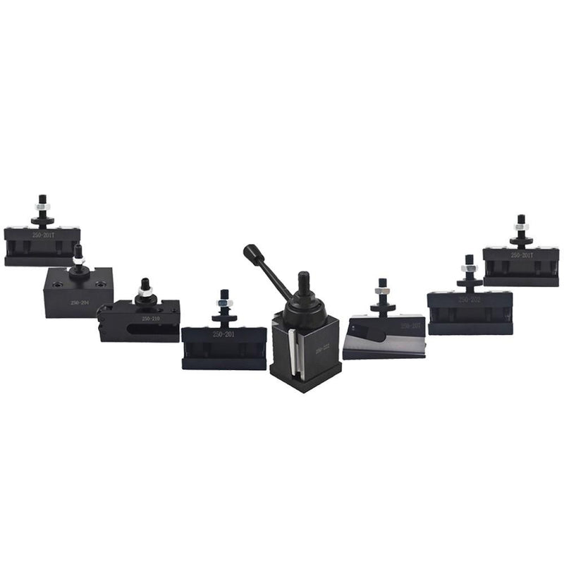 DURAFORCE BXA 250-222 Wedge Type Tool Post For Lathe 10 - 15" With 7PC Tool Holders