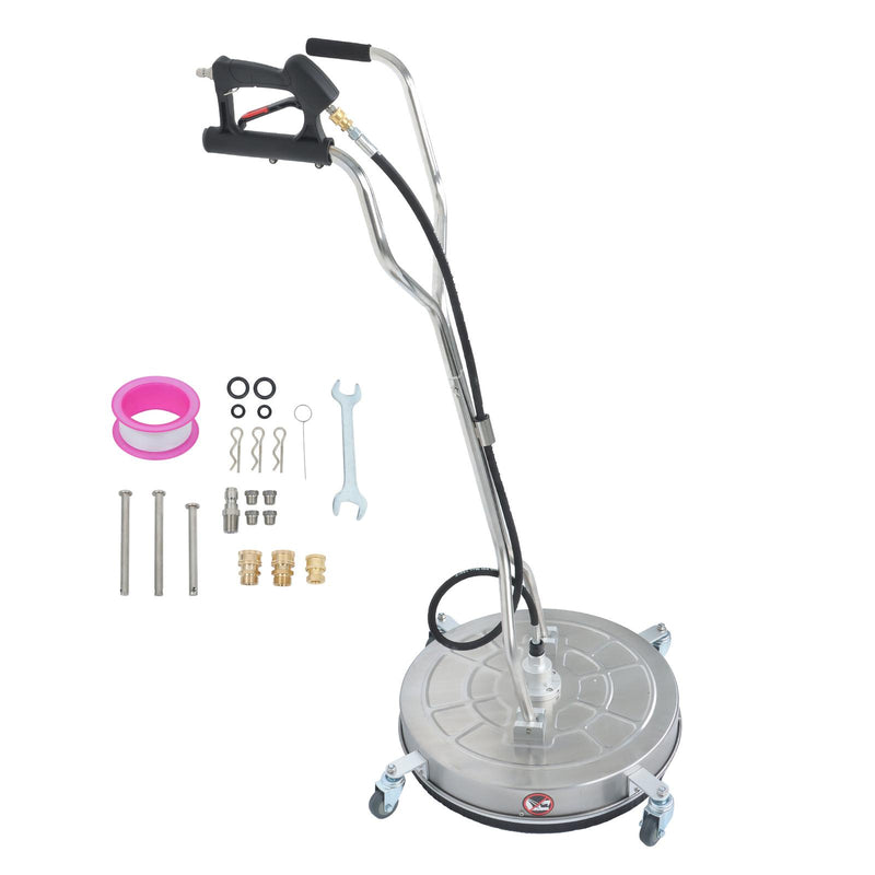 DURAFORCE 24" Pressure Washer Surface Cleaner Stainless Steel Dual Handle Surface Cleaner