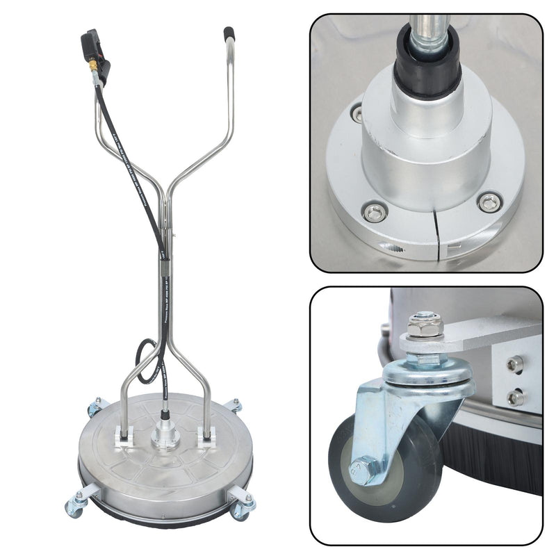 DURAFORCE 24" Pressure Washer Surface Cleaner Stainless Steel Dual Handle Surface Cleaner