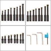 DURAFORCE 8Pieces Indexable 3/4" Boring Bar Set+3" Boring head R8 Shank Dial Reading 0-100